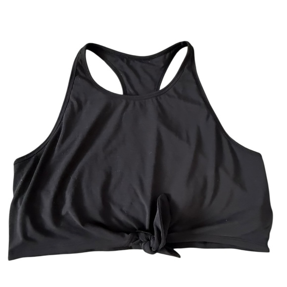 Black Tie-Front Racerback Tank – Size XL - Picture 1 of 4